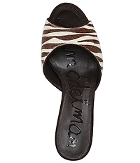 Sam Edelman Jeanie Zebra Print Calf Hair Dress Slide Sandals