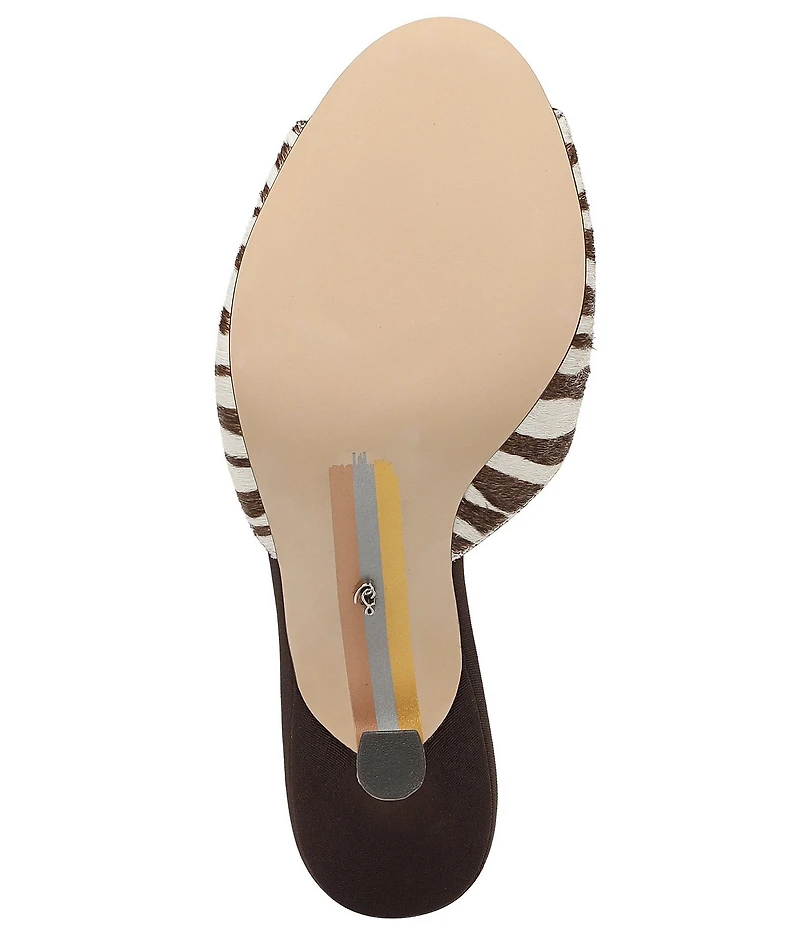 Sam Edelman Jeanie Zebra Print Calf Hair Dress Slide Sandals