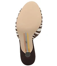 Sam Edelman Jeanie Zebra Print Calf Hair Dress Slide Sandals