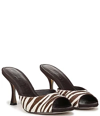 Sam Edelman Jeanie Zebra Print Calf Hair Dress Slide Sandals