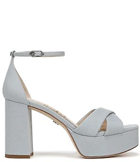Sam Edelman Jullian Denim Fabric Ankle Strap Platform Dress Sandals