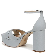 Sam Edelman Jullian Denim Fabric Ankle Strap Platform Dress Sandals