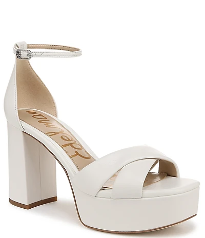 Sam Edelman Jullian Leather Ankle Strap Platform Dress Sandals