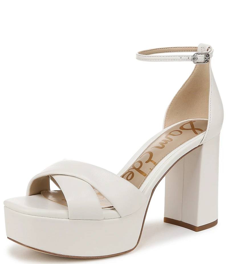 Sam Edelman Jullian Leather Ankle Strap Platform Dress Sandals