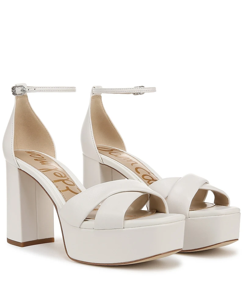 Sam Edelman Jullian Leather Ankle Strap Platform Dress Sandals