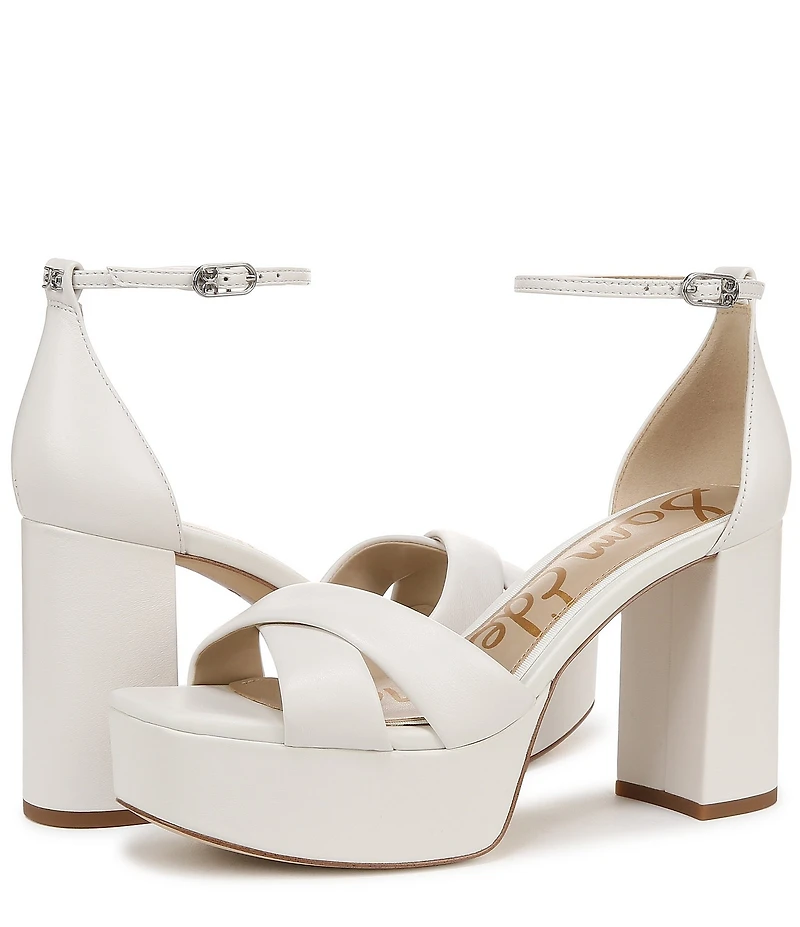 Sam Edelman Jullian Leather Ankle Strap Platform Dress Sandals