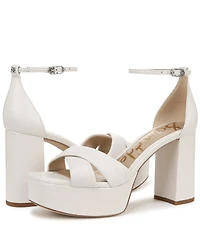 Sam Edelman Jullian Leather Ankle Strap Platform Dress Sandals