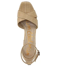 Sam Edelman Jullian Raffia Ankle Strap Platform Dress Sandals