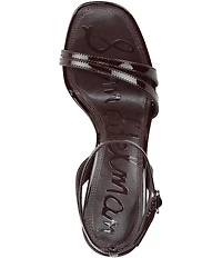 Sam Edelman Junie Patent Leather Strappy Square Toe Dress Sandals