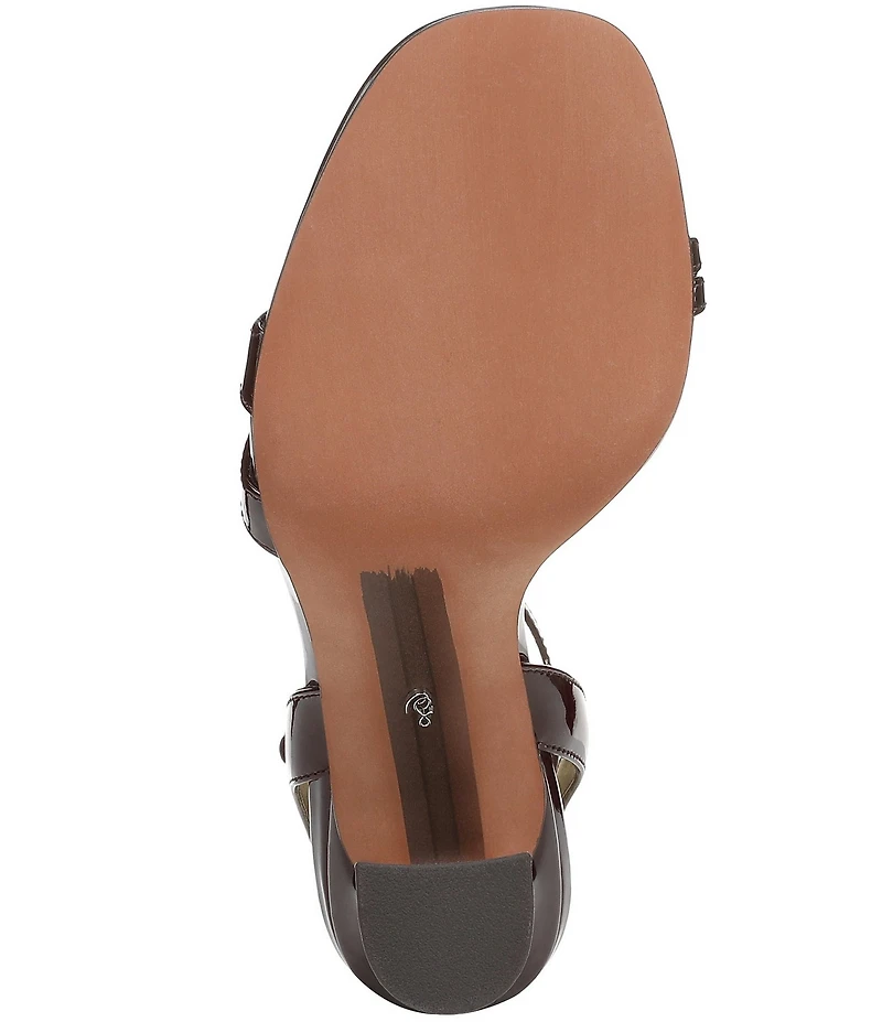 Sam Edelman Junie Patent Leather Strappy Square Toe Dress Sandals