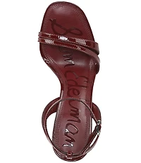 Sam Edelman Junie Patent Leather Strappy Square Toe Dress Sandals