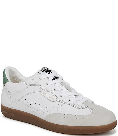 Sam Edelman Kallen Gum Sole Leather and Suede Perforated Detail Lace Up Sneakers