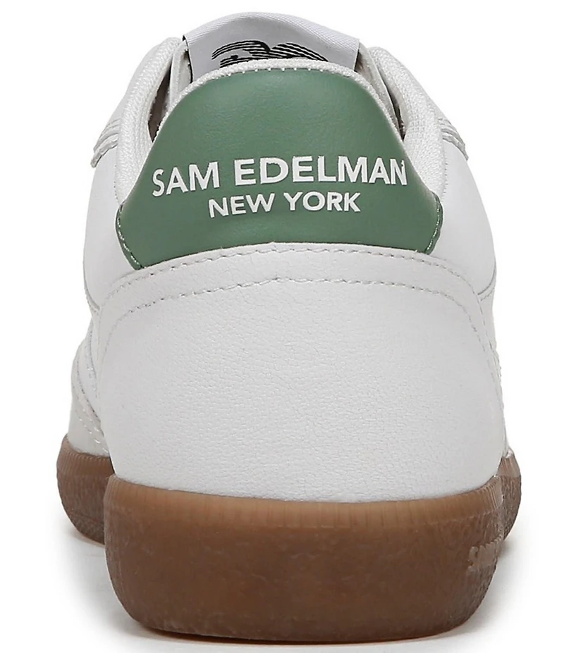 Sam Edelman Kallen Gum Sole Leather and Suede Perforated Detail Lace Up Sneakers