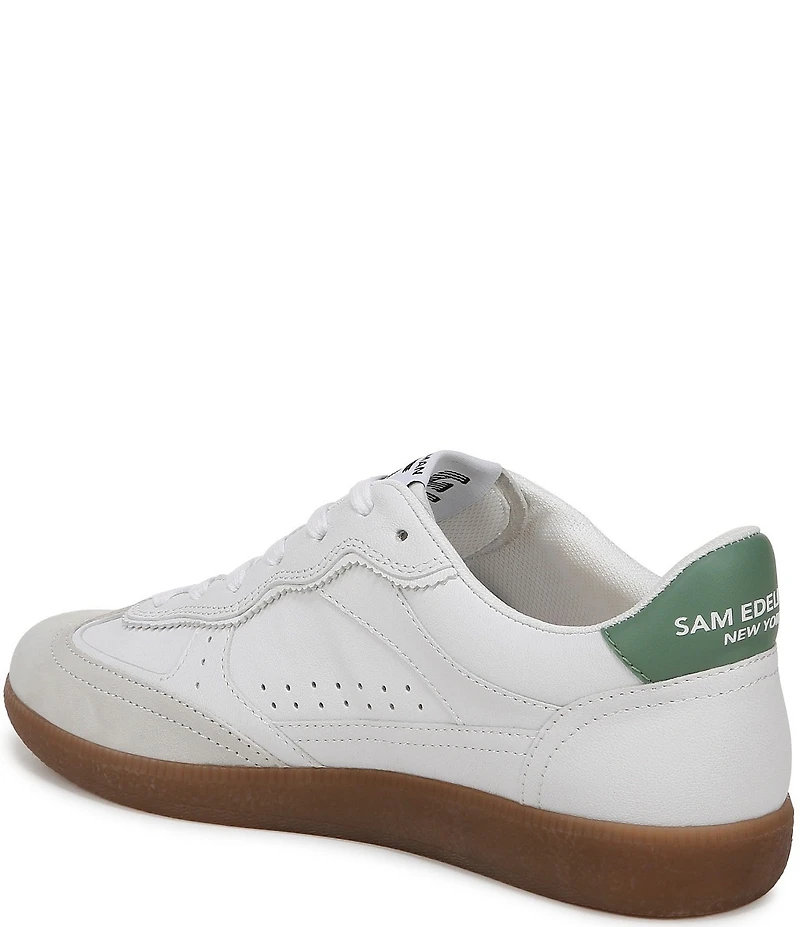 Sam Edelman Kallen Gum Sole Leather and Suede Perforated Detail Lace Up Sneakers