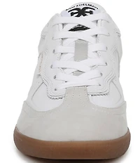 Sam Edelman Kallen Gum Sole Leather and Suede Perforated Detail Lace Up Sneakers
