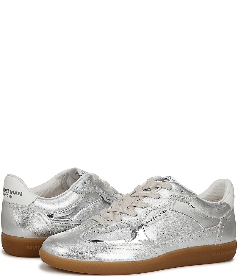 Sam Edelman Kallen Gum Sole Leather Perforated Detail Lace Up Sneakers