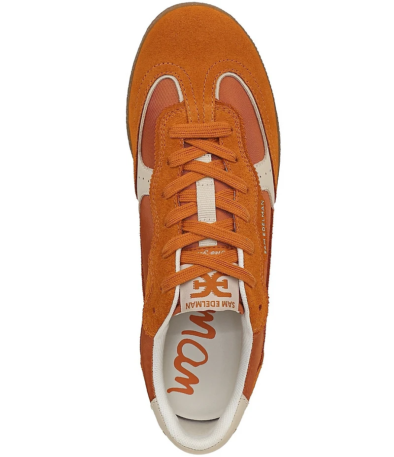 Sam Edelman Kallen Gum Sole Nylon and Suede Lace Up Sneakers