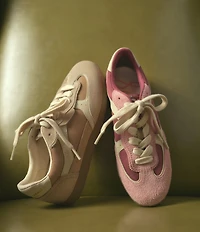 Sam Edelman Kallen Gum Sole Nylon and Suede Lace Up Sneakers