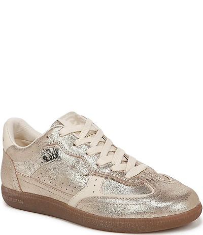 Sam Edelman Kallen Gum Sole Shimmer Suede Perforated Detail Lace Up Sneakers