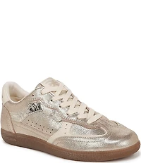 Sam Edelman Kallen Gum Sole Shimmer Suede Perforated Detail Lace Up Sneakers