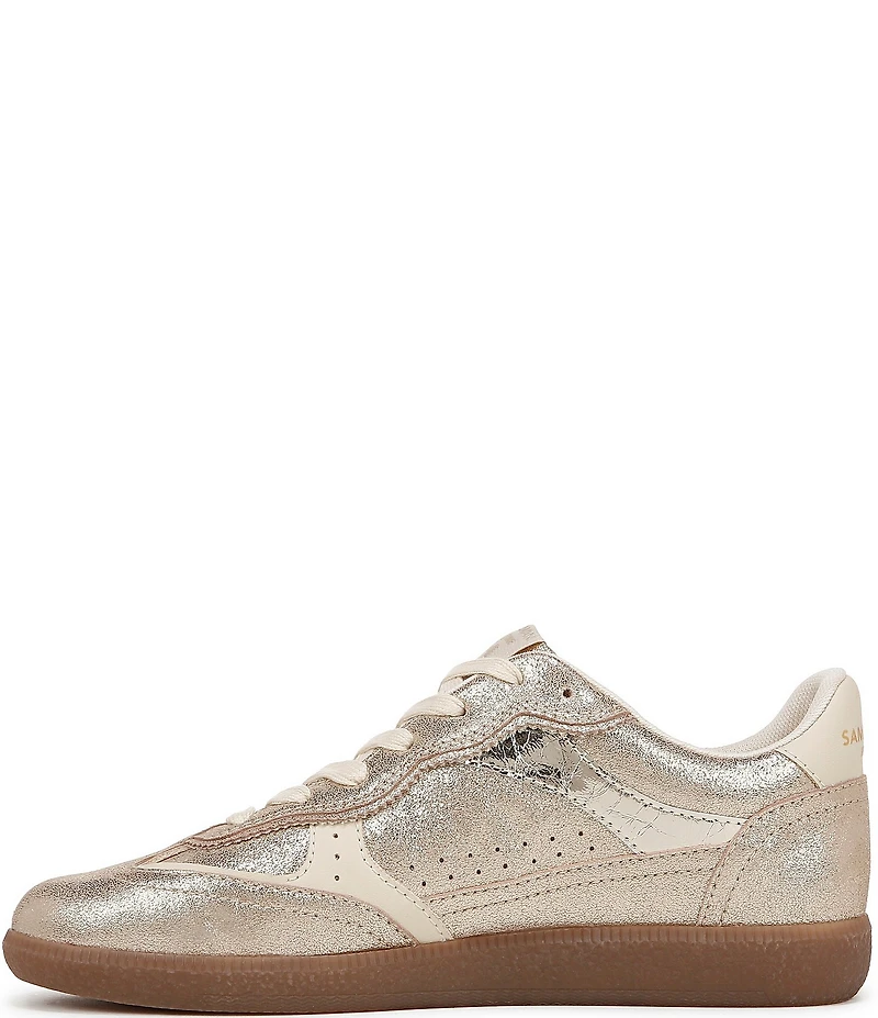 Sam Edelman Kallen Gum Sole Shimmer Suede Perforated Detail Lace Up Sneakers