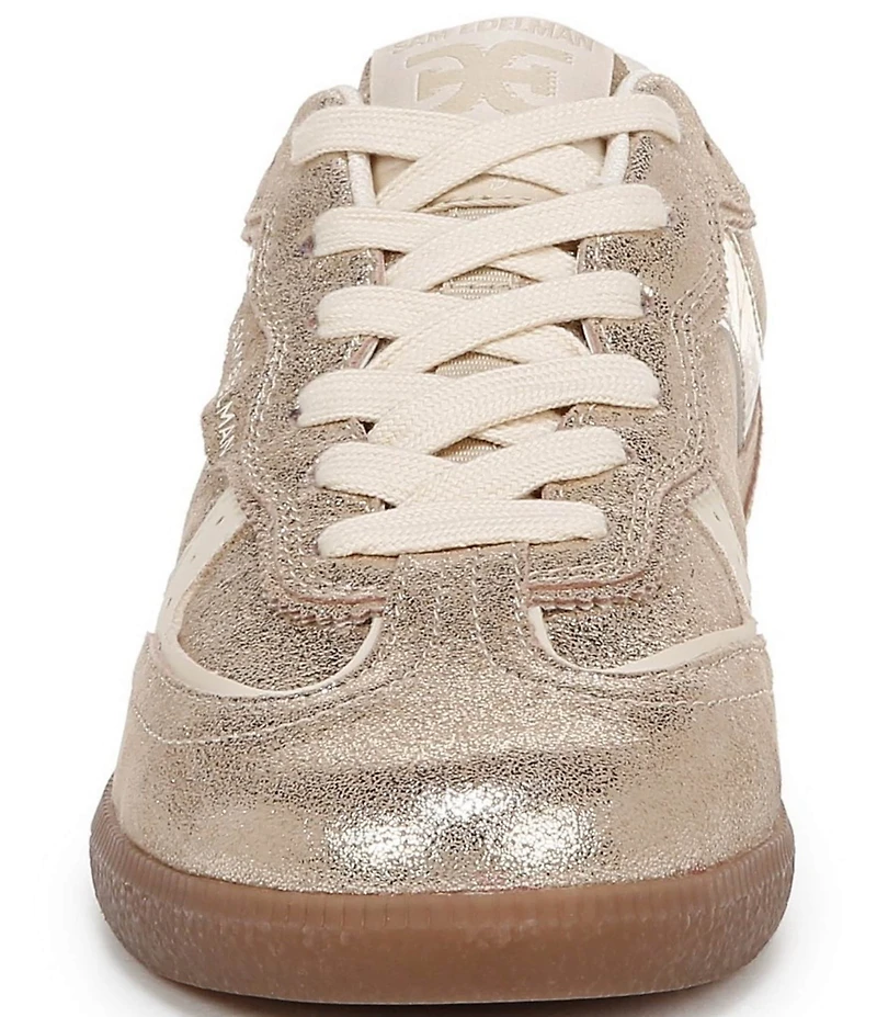 Sam Edelman Kallen Gum Sole Shimmer Suede Perforated Detail Lace Up Sneakers