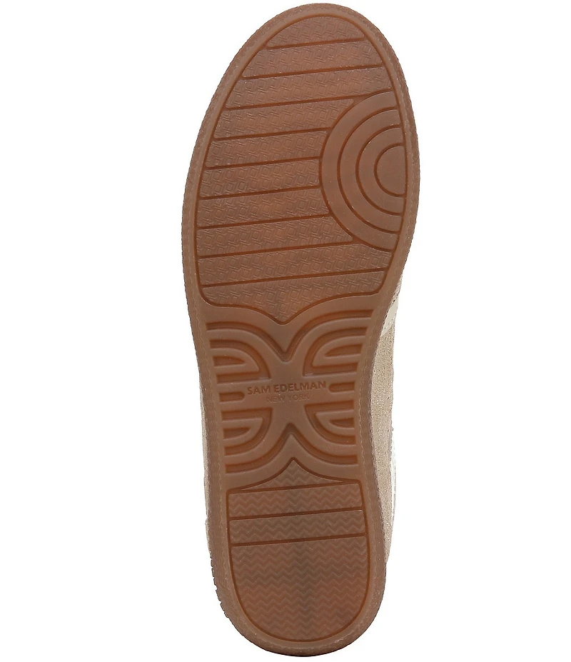 Sam Edelman Kallen Gum Sole Shimmer Suede Perforated Detail Lace Up Sneakers