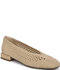 Sam Edelman Kasey Knit High Vamp Woven Square Toe Ballet Flats