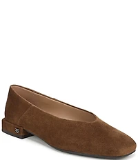 Sam Edelman Kasey High Vamp Suede Square Toe Ballet Flats