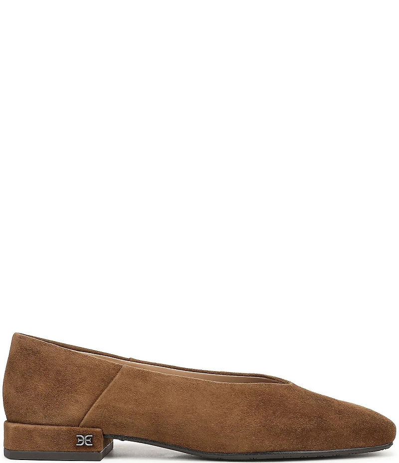 Sam Edelman Kasey High Vamp Suede Square Toe Ballet Flats