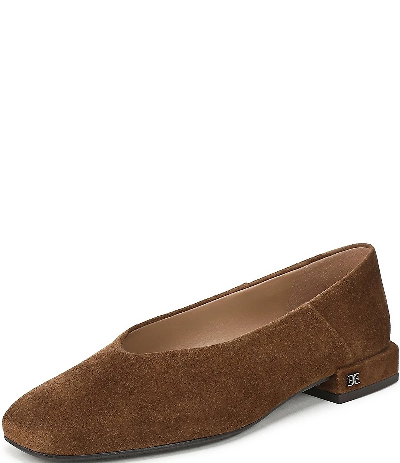 Sam Edelman Kasey High Vamp Suede Square Toe Ballet Flats