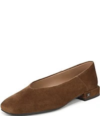 Sam Edelman Kasey High Vamp Suede Square Toe Ballet Flats