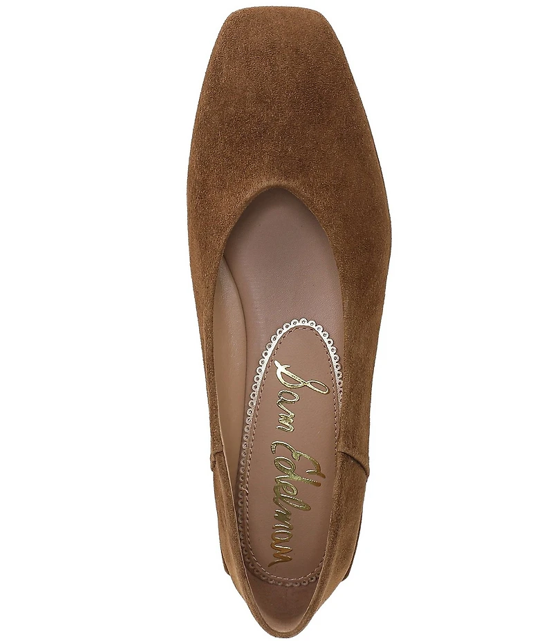 Sam Edelman Kasey High Vamp Suede Square Toe Ballet Flats
