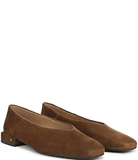 Sam Edelman Kasey High Vamp Suede Square Toe Ballet Flats