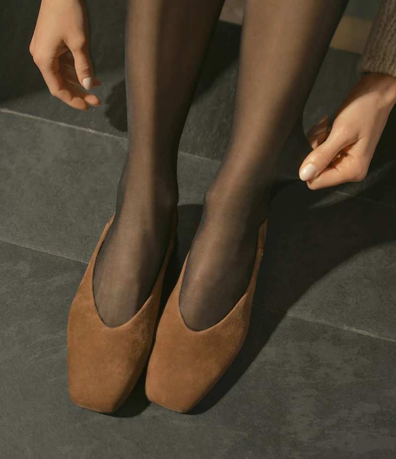 Sam Edelman Kasey Suede Square Toe Ballet Flats