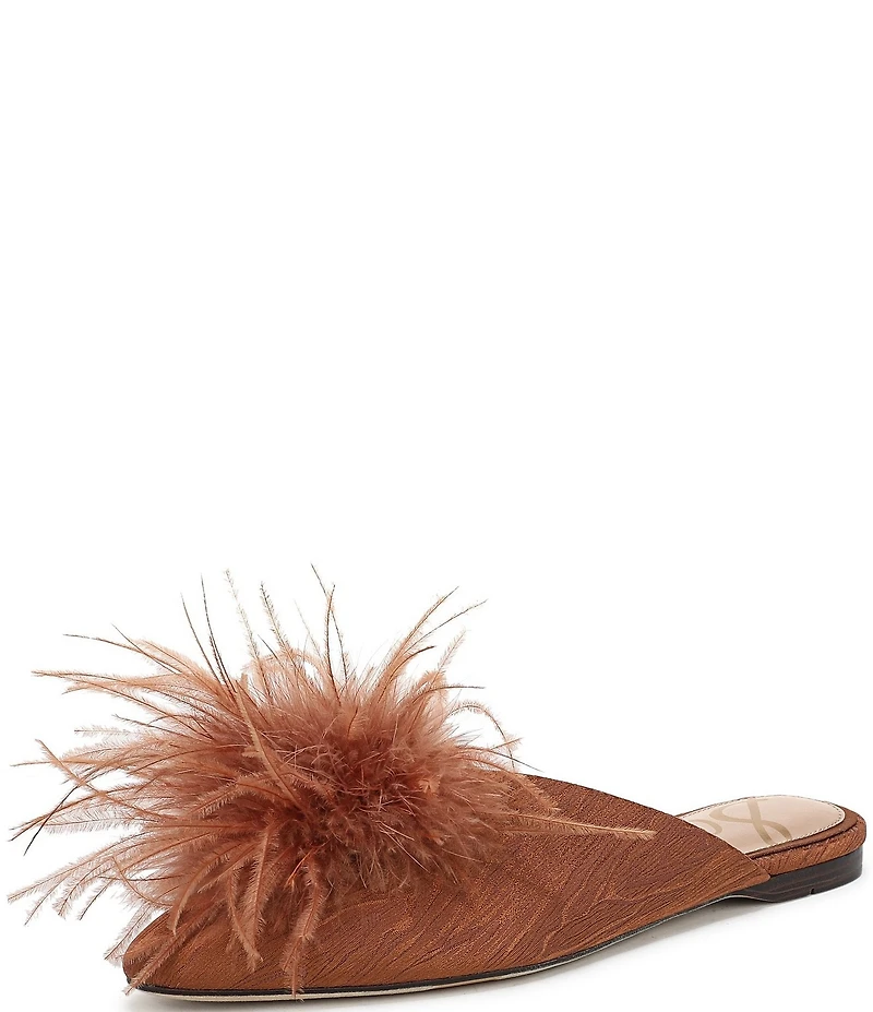Sam Edelman Khai Moire Fabric Feather Mules