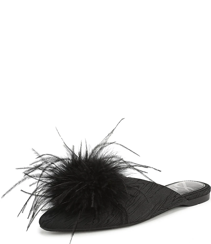 Sam Edelman Khai Moire Fabric Feather Mules