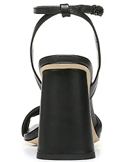 Sam Edelman Kia Leather Sculptural Heel Ankle Strap Sandals