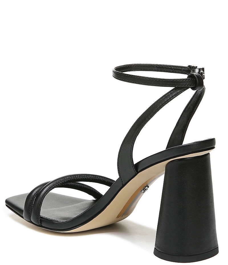 Sam Edelman Kia Leather Sculptural Heel Ankle Strap Sandals