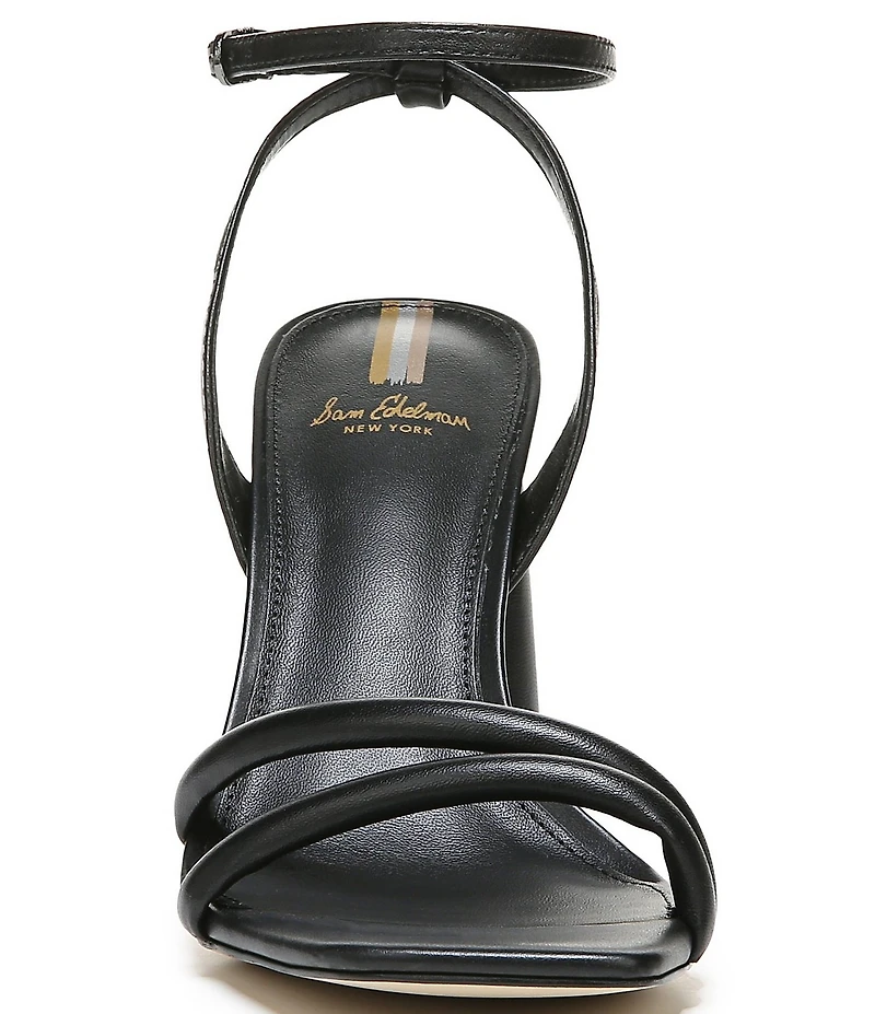 Sam Edelman Kia Leather Sculptural Heel Ankle Strap Sandals