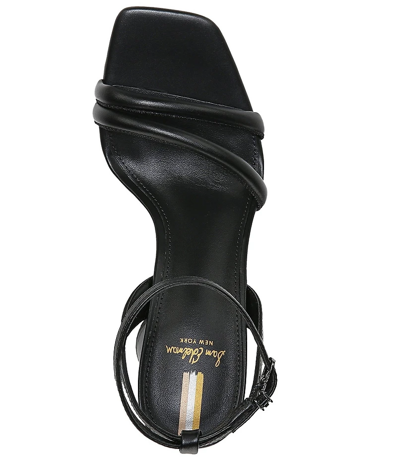 Sam Edelman Kia Leather Sculptural Heel Ankle Strap Sandals