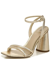 Sam Edelman Kia Leather Sculptural Heel Ankle Strap Sandals