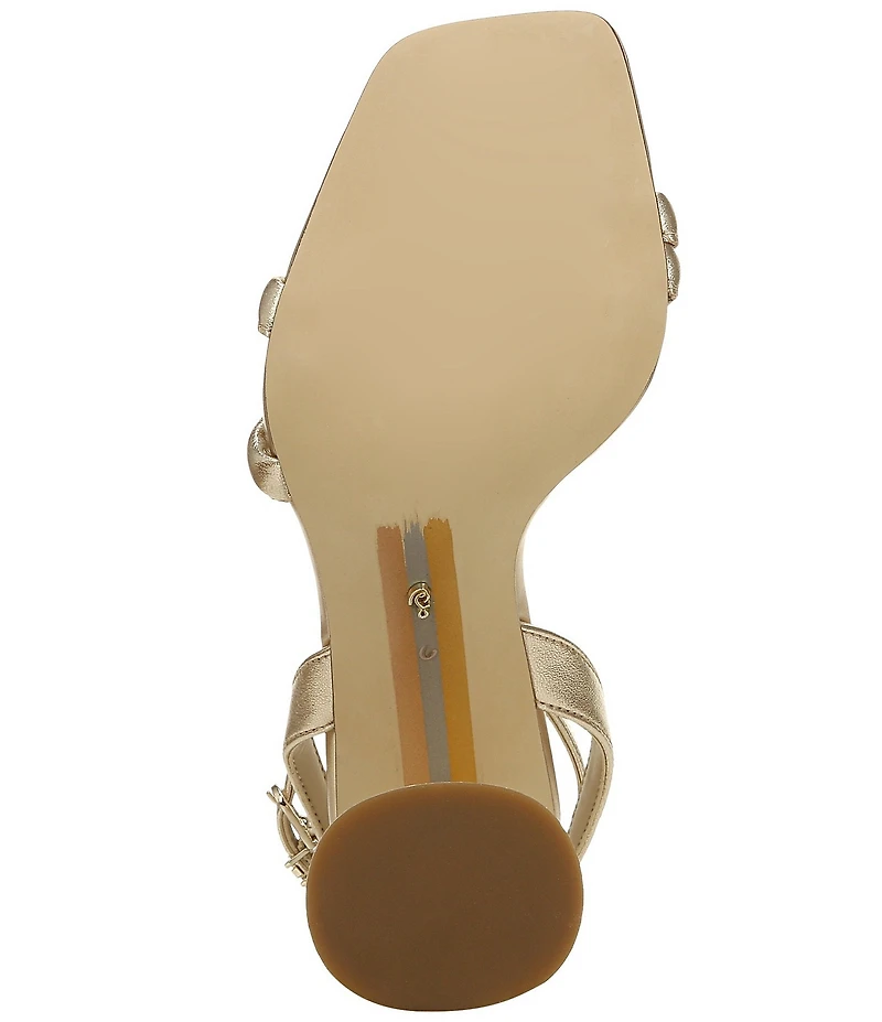Sam Edelman Kia Leather Sculptural Heel Ankle Strap Sandals