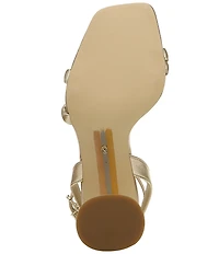 Sam Edelman Kia Leather Sculptural Heel Ankle Strap Sandals