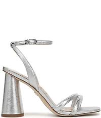 Sam Edelman Kia Leather Sculptural Heel Ankle Strap Sandals