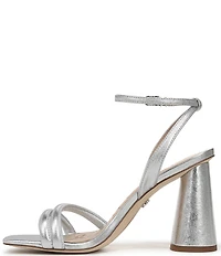 Sam Edelman Kia Leather Sculptural Heel Ankle Strap Sandals
