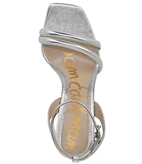 Sam Edelman Kia Leather Sculptural Heel Ankle Strap Sandals