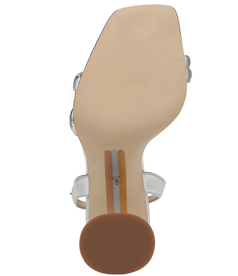 Sam Edelman Kia Leather Sculptural Heel Ankle Strap Sandals