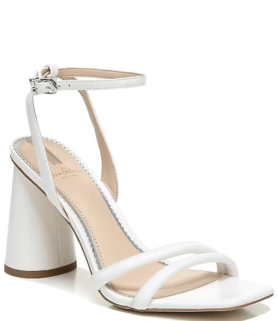 Sam Edelman Kia Leather Sculptural Heel Ankle Strap Sandals