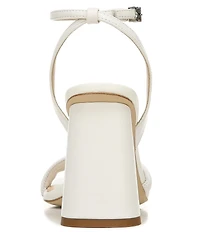Sam Edelman Kia Leather Sculptural Heel Ankle Strap Sandals